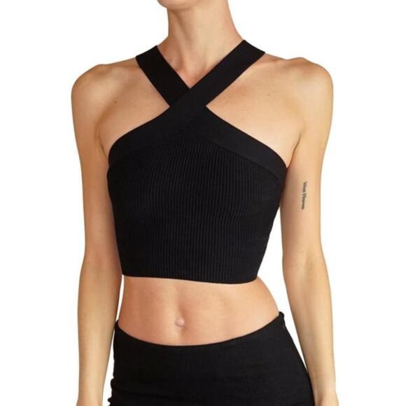 Aritzia Babaton Sculpt Knit Criss Cross Cropped Tank - Picture 1 of 9